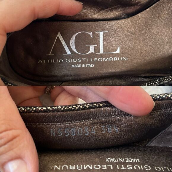 AGL Attilio Giusti Leombruni Monika Cap toe Ballet flat, gold/black, size US 8.5 - Picture 7 of 8